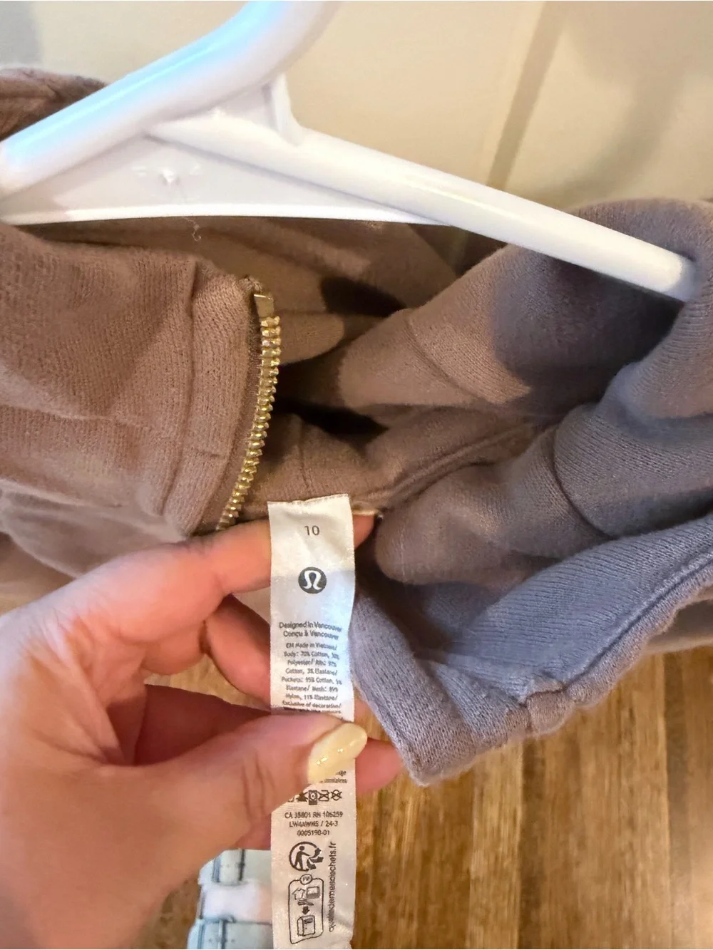 lululemon athletica Mauve Full‑Zip Hoodie with Hood